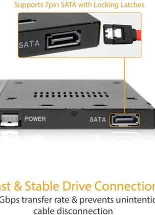 ICY DOCK 2.5" SATA/SAS HDD/SSD Rugged Full Metal Mobile Rack for Slim ODD or Slim FDD Bay | ToughArmor MB411SPO-B