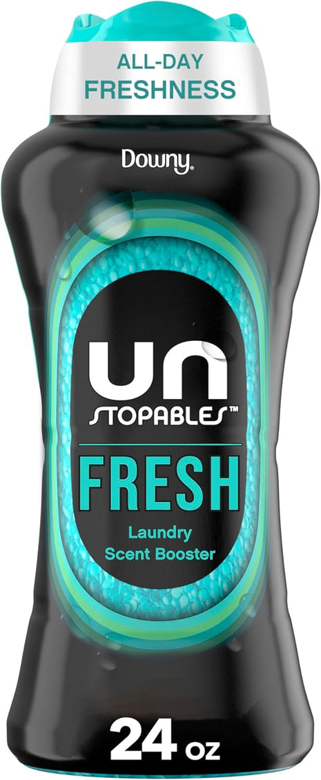 Downy Unstopables in Wash Scent Booster Beads, Fresh Scent, 24 oz, White, Laundry Beads for Odor Protection, Scent Booster Beads, Laundry Scent Boosters