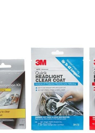 3M Ultra Headlight Restoration Kit, Contains Masking Tape, Light Sanding Discs, Wax Protectant and More, Use on Plastic Lenses Headlights, Taillights and More, Easy Heavy-Duty Restoration (39195)