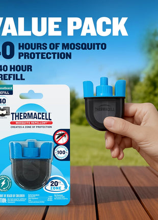 Thermacell Rechargeable Mosquito Repeller Refills; Advanced Repellent Formula Provides 20 Foot Protection Zone; Compatible with Thermacell E-Series & Radius Only; No DEET, Spray or Flame