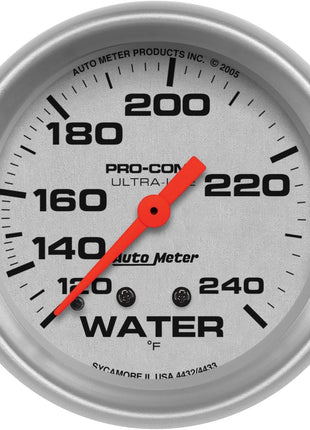 Auto Meter 4432 Ultra-Lite Mechanical Water Temperature Gauge