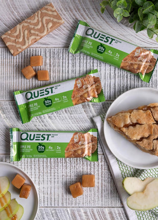 Quest Nutrition Apple Pie Protein Bar, 20g Protein, 4g Net Carbs, 2g Sugar, Gluten Free, Keto Friendly, 12 Count