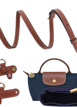2Sets Shoulder Strap for Longchamp Bag Women, Purse Organizer, No-Punch Length Adjustable Leather Replacement Strap