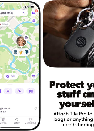 Life360 Tile Pro - Powerful Bluetooth Tracker, Key Finder and Item Locator for Keys Bags, and More. Both iOS and Android Compatible. Phone Finder. 4-Pack (Black/White)