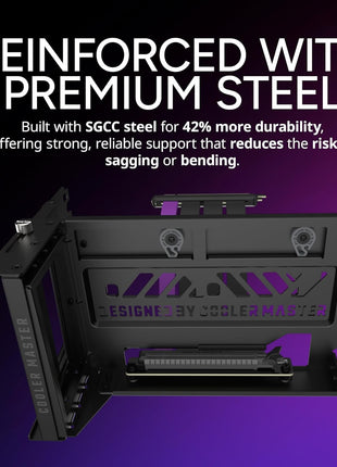 Cooler Master Vertical GPU Card Holder Kit V3, PCIe 4.0 5.0 Motherboards GPUs RTX 5090 RX 9070 XT, ABS Casing, 165mm Length, Modula Adjustable for E-ATX ATX Micro ATX Case
