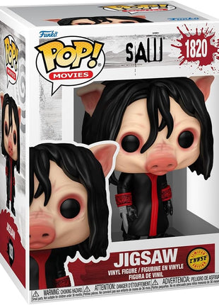 Funko POP! Saw 10th Anniversary - Jigsaw Killer (1 in 6 Chase Chance) | Official Horror Merch - Collectable Vinyl Figurine for Shelf Display - Birthday Gift Idea for Fans and Collectors