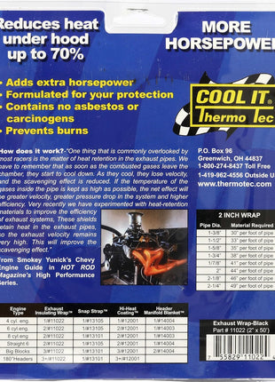 Thermo-Tec 11022 2 inch X 50' Black Graphite Wrap
