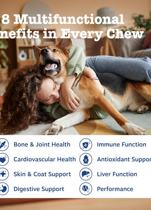 Zesty Paws Dog Multivitamin, Chewable Dog Vitamins and Supplements for Hip & Joints, Skin & Coat, Omega 3 Fish Oil for Dogs- Senior & Puppy Multivitamin- Chicken- 90ct