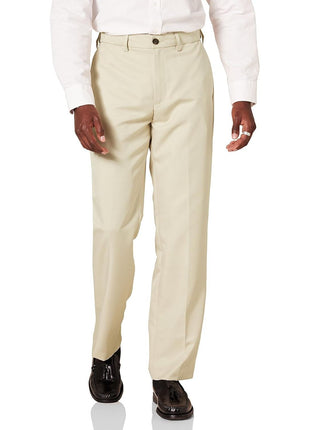 Amazon Essentials Men's Classic-Fit Expandable-Waist Flat-Front Dress Pant, Black, 38W x 32L