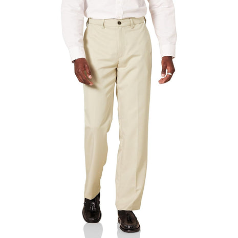 Amazon Essentials Men's Classic-Fit Expandable-Waist Flat-Front Dress Pant, Black, 38W x 32L