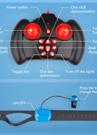 PREPOP Gesture Sensing RC Stunt Car, Birthday for Age 6 7 8-12 13+ Year Old Boys - Cool Toys for Kids, Hand Controlled Remote Control Twist Vehicle with Lights & Music, 4WD Rotating