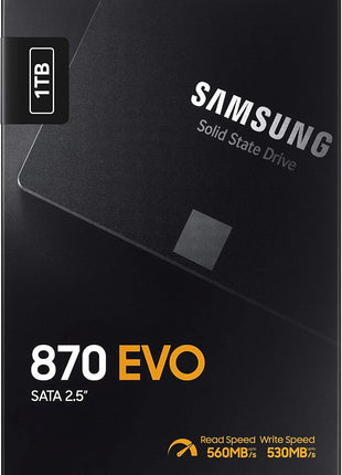 Samsung 870 EVO SATA III SSD 1TB 2.5 inch Internal Solid State Drive, Upgrade PC or Laptop Memory and Storage for IT Pros, Creators, Everyday Users, MZ-77E1T0B/AM