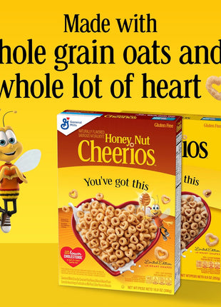 Honey Nut Cheerios, Heart Healthy Gluten Free Breakfast Cereal with Whole Grain Oats, Mega Size, 27.2 oz