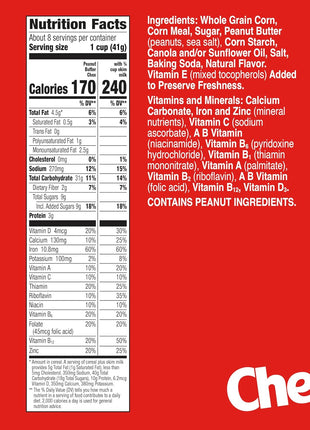 Peanut Butter Chex Cereal, Gluten Free Breakfast Cereal, Made with Whole Grain, 12.2 oz