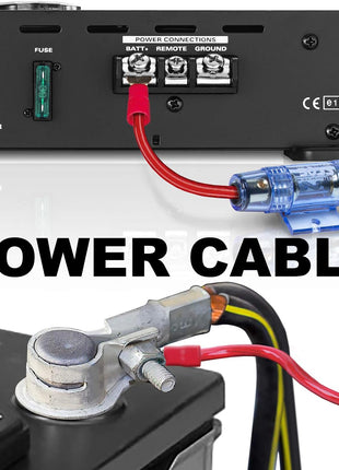 BOSS Audio Systems KIT2 8 Gauge Complete Car Amplifier Installation Wiring Kit with Power Cables, Ground Cables, Turn-On Wire, Speaker Wire, Terminals