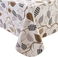 Heavy Duty Vinyl Tablecloth with Flannel Backing Waterproof Oil Proof Plastic Table Cloth Stain Resistant Wipeable Rectangle or Square Table Cover for Indoor and Outdoor (Leaves, 60x84 Inch)
