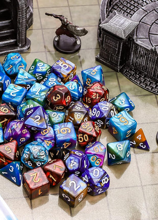 CiaraQ Polyhedral Dice Set - DND Role Playing Dice | Acrylic RPG Dice for Dungeons and Dragons MTG Table Games, Multi-color, 35pcs