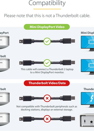 StarTech.com 3ft (1m) Mini DisplayPort Cable, 8K 60Hz HDR10, Ultra HD 4K 120Hz Video, mDP 1.4 Cable for Monitors, Mini DisplayPort Cord - M/M
