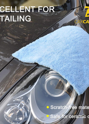 CARCAREZ Microfiber Towels for Cars, Car Drying Wash Detailing Buffing Polishing Towel with Plush Edgeless Microfiber Cloth, 450 GSM 16x16 in. Pack of 6