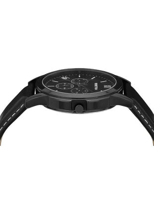 United Colors of Benetton Men Black Round Brass Dial Analogue Watch- UWUCG0803