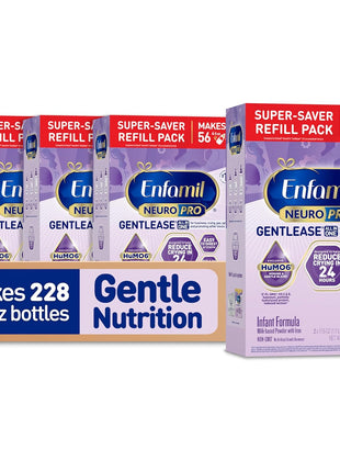 Enfamil NeuroPro Gentlease for Easing Fussiness, Crying, Gas, Spit-up in 24 Hrs, Smaller Proteins for Easy Digestion, Brain Supporting DHA, Prebiotic Blend, HuMO6*, Baby Formula, 35.2 Oz (Pack of 4)