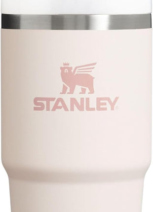 STANLEY Quencher H2.0 Flow State Tumbler, 14 oz, Rose Quartz 2.0 | Straw and 3-Position Lid | Cup Holder Compatible for Travel | Insulated Stainless Steel Cup | BPA-Free