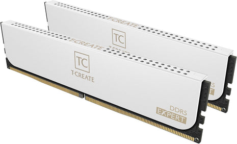 TEAMGROUP T-Create Expert CL32 Overclocking 10L DDR5 32GB Kit (2 x 16GB) 6400MHz (PC5-51200) Intel XMP 3.0 & AMD Expo Compatible Desktop Memory Module Ram White - CTCWD532G6400HC32ADC01