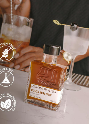 Strongwater Black Walnut Bitters (40 Servings) - Rich, Nutty Walnut Bitters to Pair with a Manhattan, Coffee, or Use for Old Fashioned - 3oz, 1 Pack