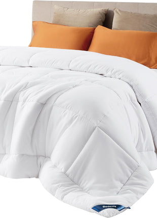 Bedsure Comforter Duvet Insert   Quilted Comforters Queen Size, All Season Duvet, Down Alternative Bedding, with 8 Tabs, Gifts for Women/Men, White, Queen 88 x 88 Inches