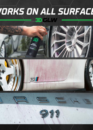 3D GLW Series Iron Remover – Fast Acting Fallout & Brake Dust Cleaner | pH Balanced Wheel & Paint Decontamination | DIY Detailing Spray | Made in USA |64 oz