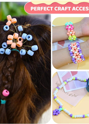 1000 Macaron Candy Pony Beads, Beads for Crafts, Hair Beads, Beading Supplies, Beads for Jewelry Making