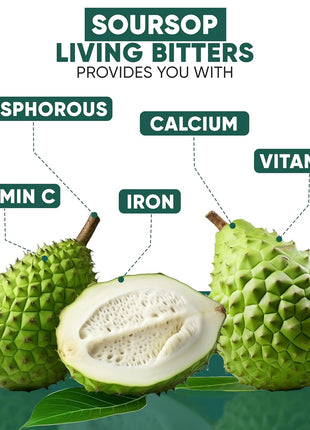Herboganic Soursop Bitters Liquid | Natural Living Bitters for overall wellness 16 OZ | Soursop Bitters