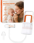 No-Mouth Suction Baby Nasal Aspirator with Hand Pump | No-mouth suction nasal aspirator with soft silicone tips, clear mucus chamber, and quiet hand pump for newborns and infants
