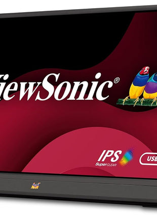 ViewSonic VA1655 15.6 Inch 1080p FHD IPS Portable Monitor with Built-in Stand, 60W USB C, Mini HDMI, Protective Case and Speakers for PC, Mac, Gaming Consoles, Phones