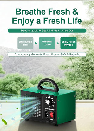 Ozone Generator 45,000mg/h, Home/Industrial O3 Car Deodorizer. Ozone Machine Air Ionizer Ozone Odor Eliminator for Strong Odor. Odor Eliminator for Home, Car, Pet. Room Deodorizer For 2500 sq ft.