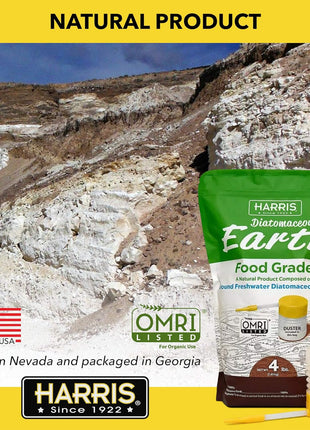 HARRIS Diatomaceous Earth Food Grade, 4lb with Powder Duster Included in The Bag