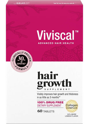 Viviscal Hair Growth Supplements For Women For Thicker, Fuller Hair, Nourishes Thinning & Loss, With Proprietary Collagen Complex, 60 Tablets, 1 Month Supply