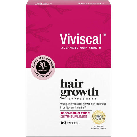 Viviscal Hair Growth Supplements For Women For Thicker, Fuller Hair, Nourishes Thinning & Loss, With Proprietary Collagen Complex, 60 Tablets, 1 Month Supply
