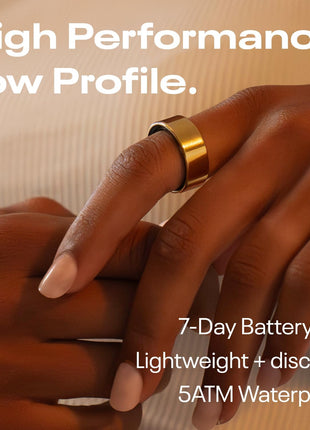 Reebok Smart Ring for Women or Men, Shiny Gold, Size 7 Fitness Ring