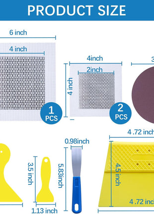 Drywall Repair Kit,Drywall Hole Patch Repair Kit,Wall Spackle Paste 9.8OZ to Fix Wall Surface Holes and Creak Damage with White Wall Repair Putty,Scraper,Sanding Pad Fill Quick and Easy Solution