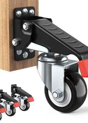 SPACEKEEPER Workbench Casters kit 660 Lbs - Retractable Casters Heavy Duty Bench Caster Wheels Designed for Workbenches Machinery & Tables, 4 Pack