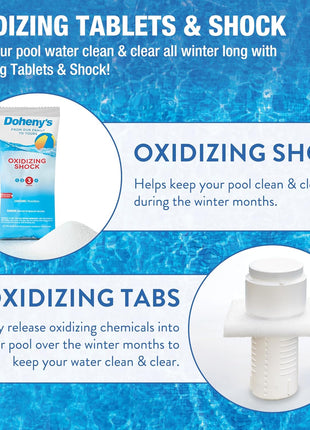 Doheny's Ultimate Pool Closing Kit, Winterizing Chemicals for Above Ground Pools, Inground Pools, Includes Pool Shock, Winter Pill, Algaecide, Stain Preventer, Treats up to 15,000 Gallons