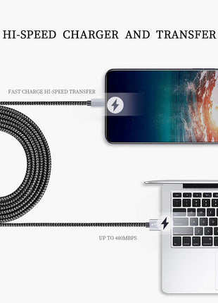 USB C Cable 6ft 5Pack, 3A Fast Charging Nylon Braided Type C Cord | Tpc001 USB C Charger Cable with Durable Braided Design, Compatible with Samsung Galaxy S10e S10 S9 S8 Plus Note 9 A80 A50 A20
