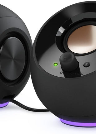 Creative Pebble SE Minimalist 2.0 USB-C Powered PC Speakers with RGB Lighting, 3.5 mm AUX-in, Up to 4.4W RMS Power for Computers and Laptops (Black)