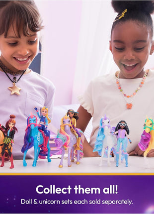 Unicorn Academy Isabel & River Set, Dolls & Unicorn Toys, Ages 4+ | Brushable Mane & Tail, 2 Riding Accessories, Recreate Show Moments, Imaginative Storytelling Play, Birthday Gifts for Girls
