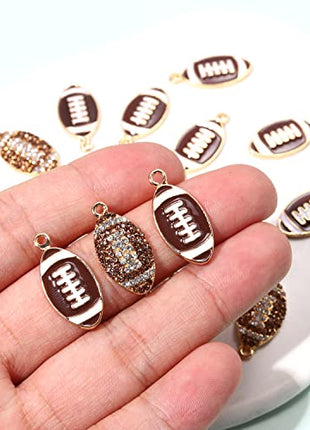 20PCS Sports Charms Enamel Basketball Baseball Pendant Charms for Jewelry Making Rhinestone Ball Game Softball Charms for Necklace Bracelet Earrings DIY Crafts