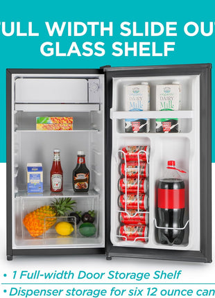 BLACK+DECKER BCRK32B 3.2 Cubic-ft Refrigerator/Freezer (Black)