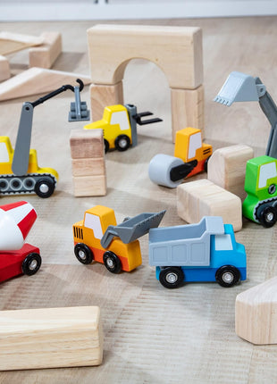 Melissa and Doug MD3180 Wooden Construction Site Vehicles Set (8 Pieces)