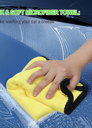 Wontolf 62'' Car Wash Brush with Long Handle Chenille Microfiber Car Wash Mop Mitt Kit Car Detailing Brush Cleaning Kit Window Squeegee Car Duster Drying Towels Tire Brush for Cars RV Truck Boat