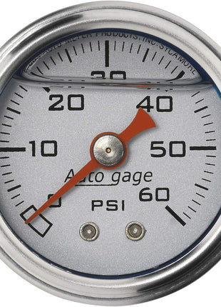 AUTO METER 2179 Autogage Fuel Pressure 60 PSI Direct Mount Gauge, Silver Dial